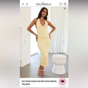 Yellow Hello Molly halter maxi dress